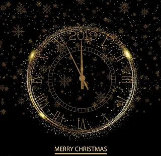 新年时钟矢量图片