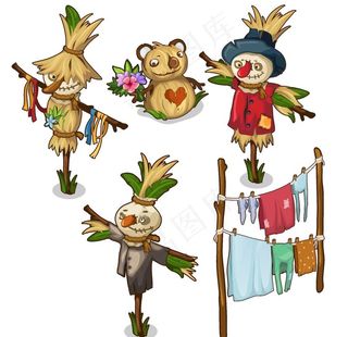 卡通稻草人图片