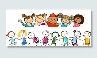 卡通儿童 手拉手图片