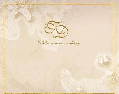 香槟色婚礼签到背景图片
