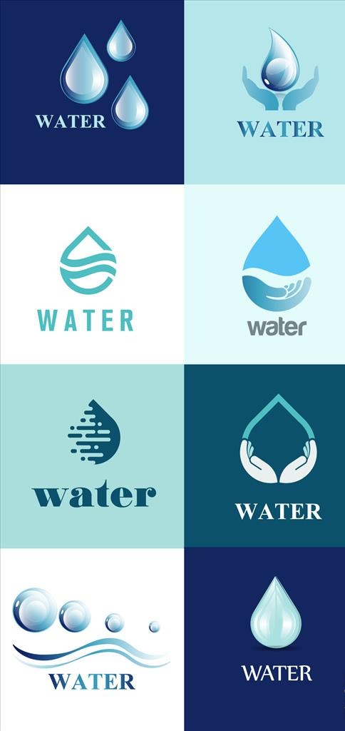 水滴 水 LOGO图片ai矢量模版下载