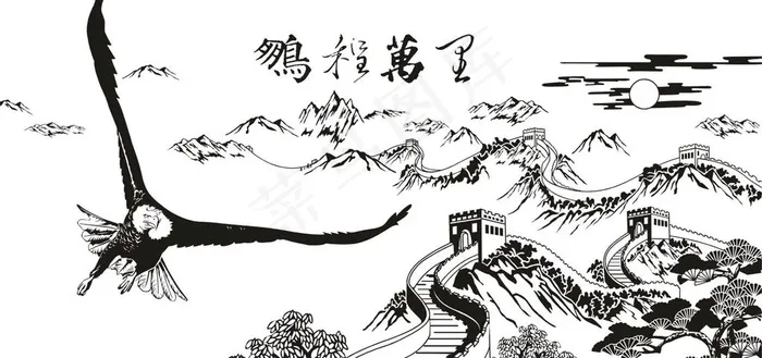 长城图片cdr矢量模版下载