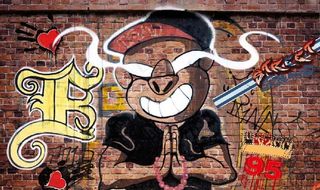 复古怀旧街头涂鸦酒吧餐饮背景墙图片