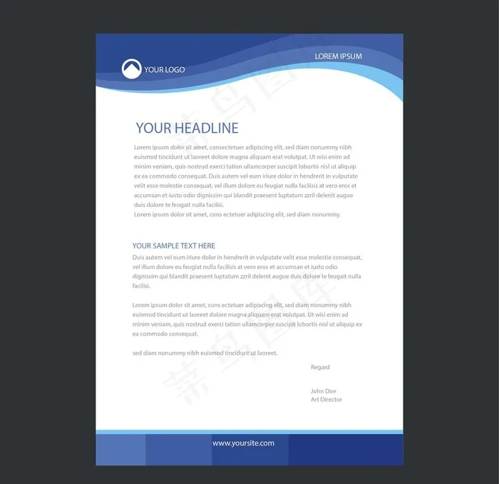 制度牌 商务信纸 宣传单图片ai矢量模版下载