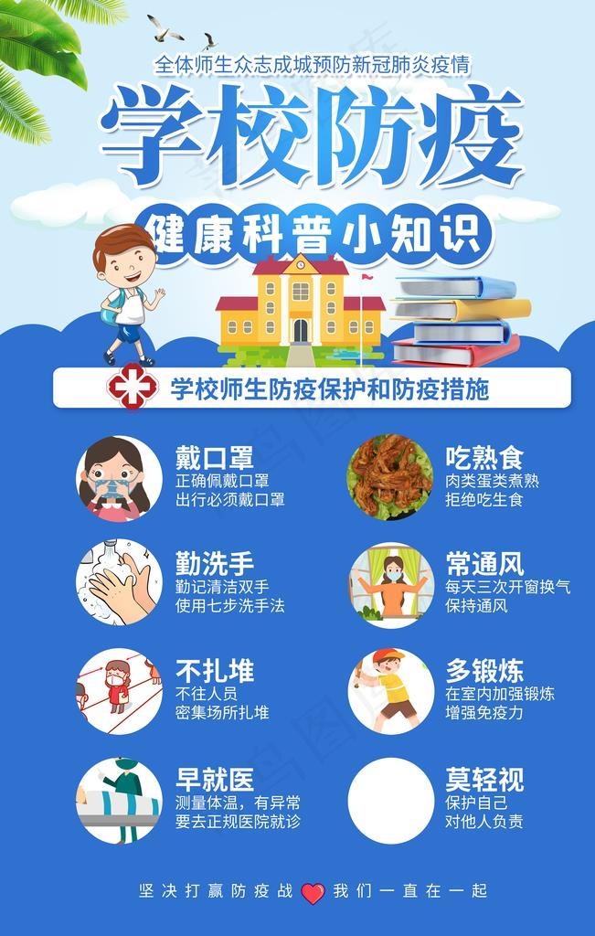 防疫海报图片(3543X5315(DPI:150))psd模版下载