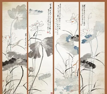 国画荷花图片 国画荷花图片