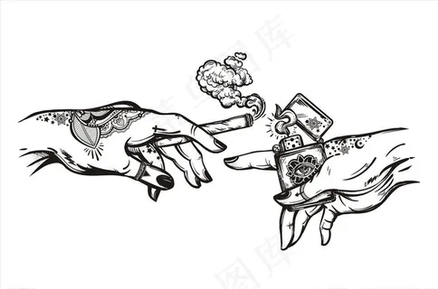 香烟打火机矢量图下载图片