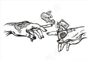 香烟打火机矢量图下载图片