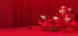 红色背景    礼盒图片