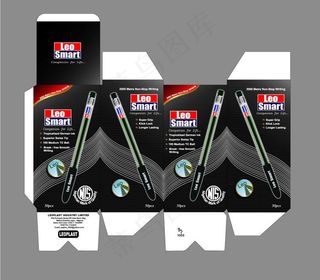 黑色 中性油笔 包装盒图片