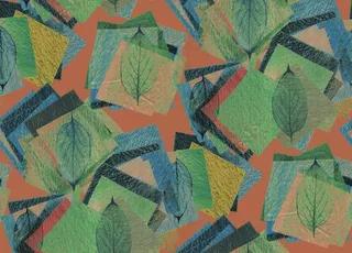 叶子 方块 大牌 数码印花 女图片