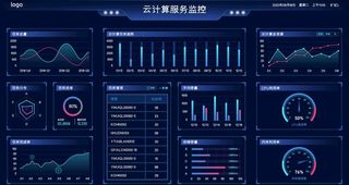 蓝色可视化数据云监控页面图片
