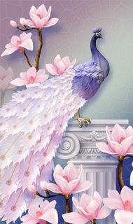 孔雀电视背景墙装饰画图片
