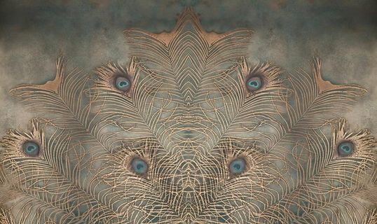 简约手绘线条热带树叶背景墙图片