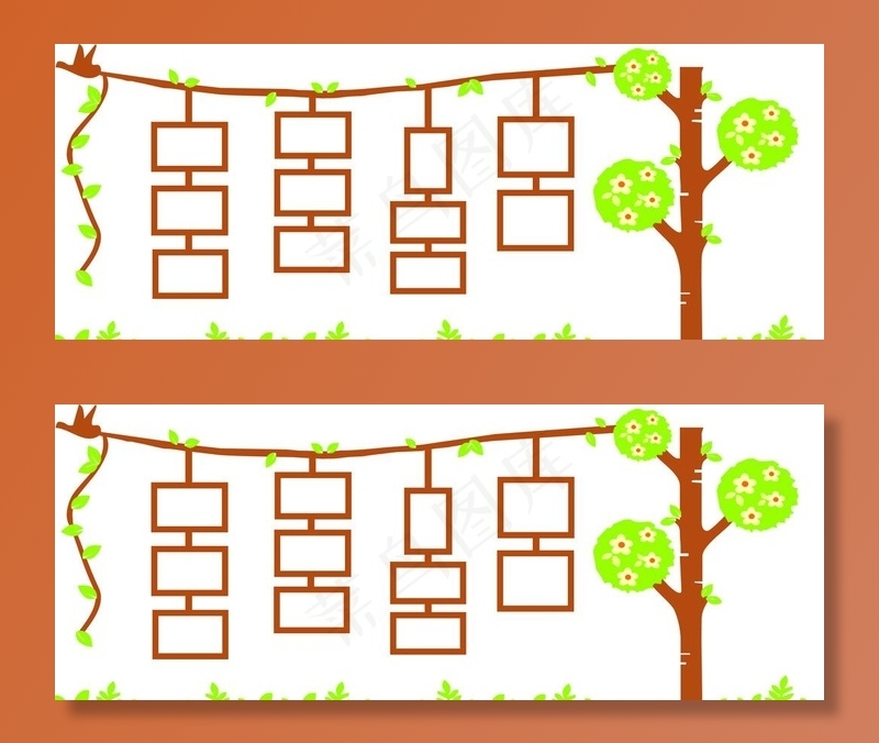 绿色的相框树图片