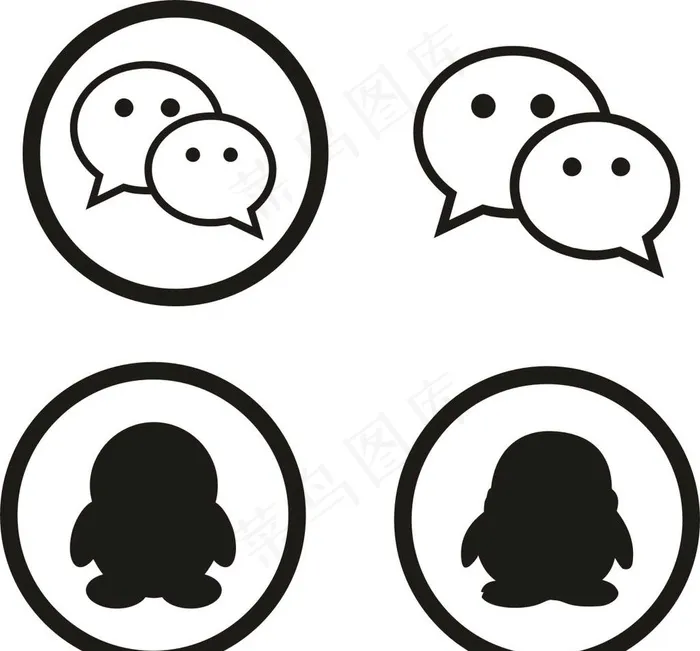 QQ微信图片cdr矢量模版下载