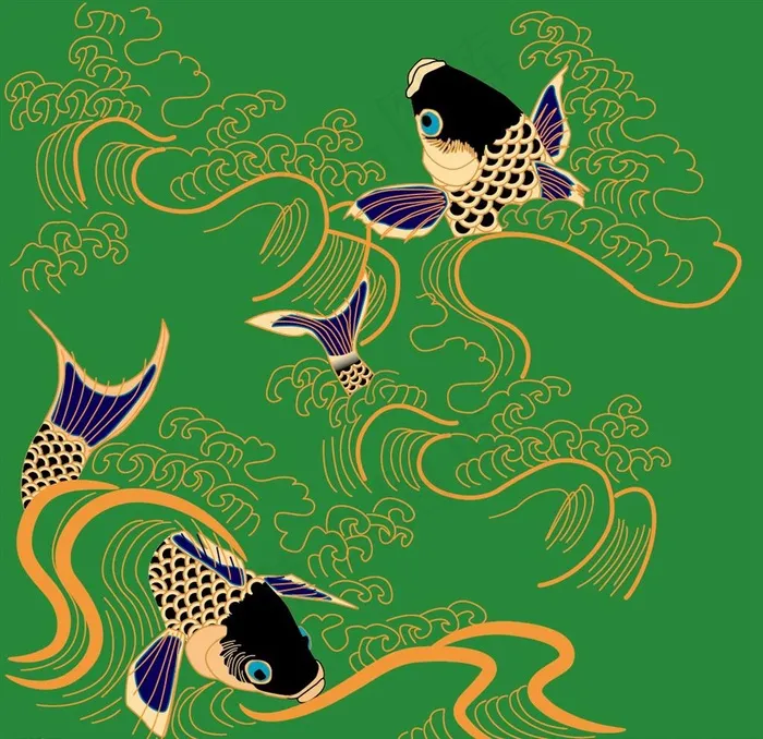 手绘鱼图片ai矢量模版下载