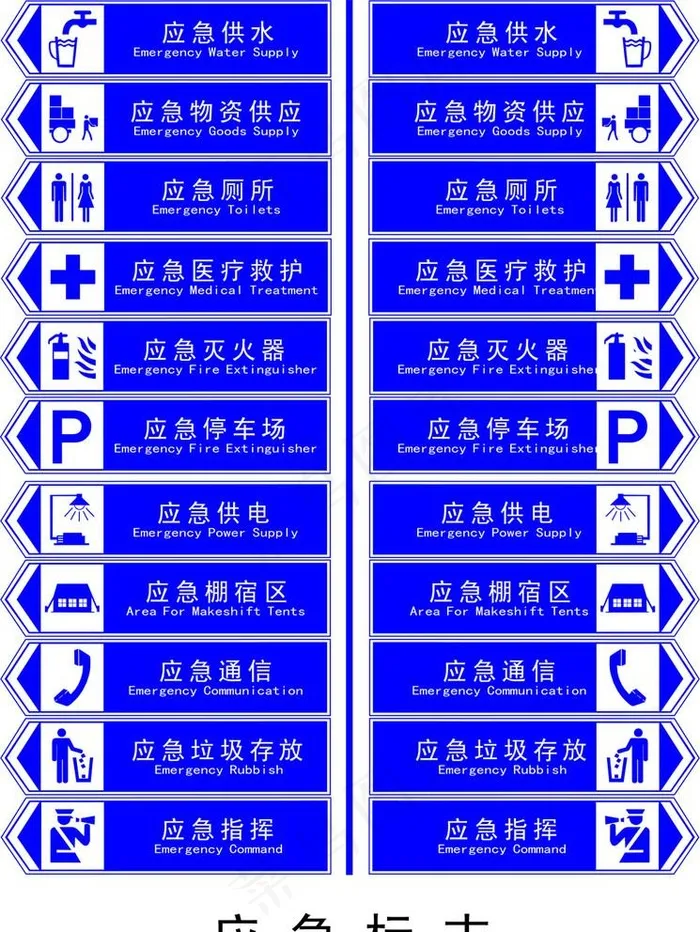 应急指示牌图片ai矢量模版下载