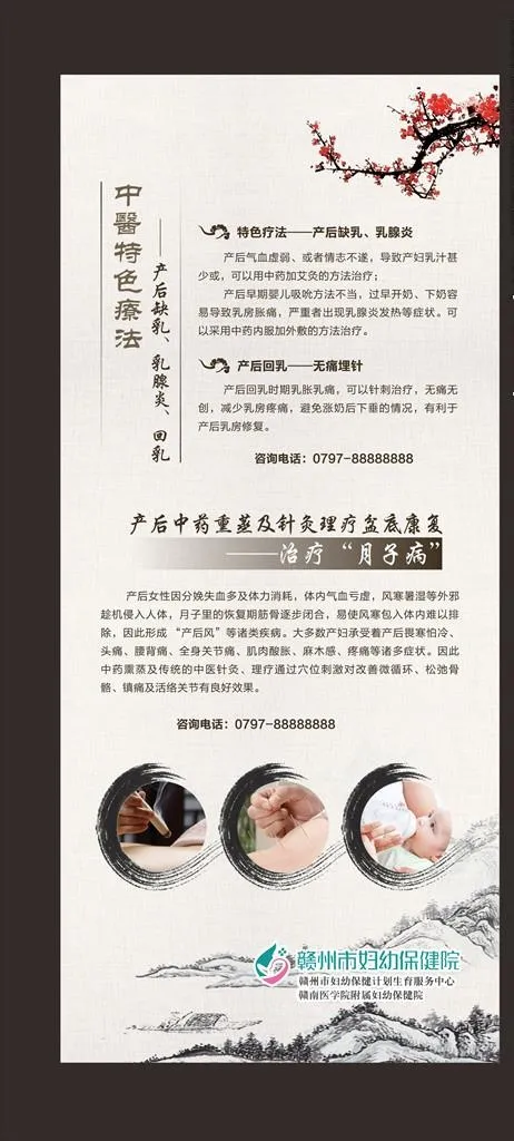 中医特色疗法产后回乳回奶展架图片cdr矢量模版下载