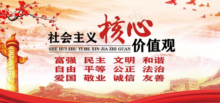 *核心价值观图片(7087X3543(DPI:300))psd模版下载