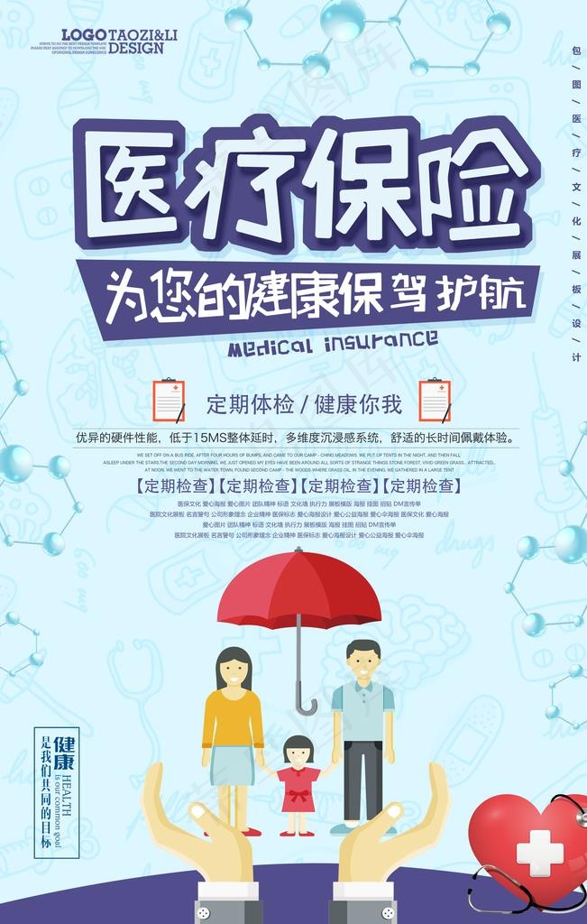 医疗保险图片海报展板展架下载psd模版下载