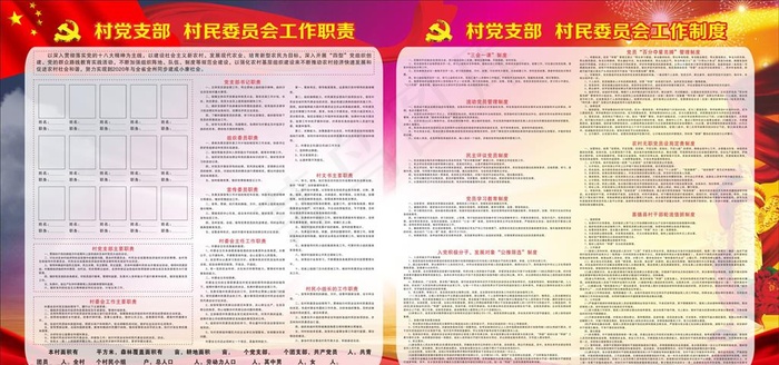 村党支部工作职责图片(210X297)cdr矢量模版下载