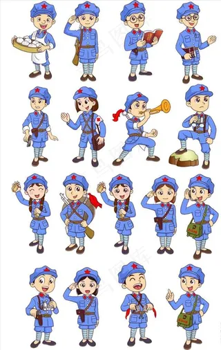 卡通小士兵人物图片