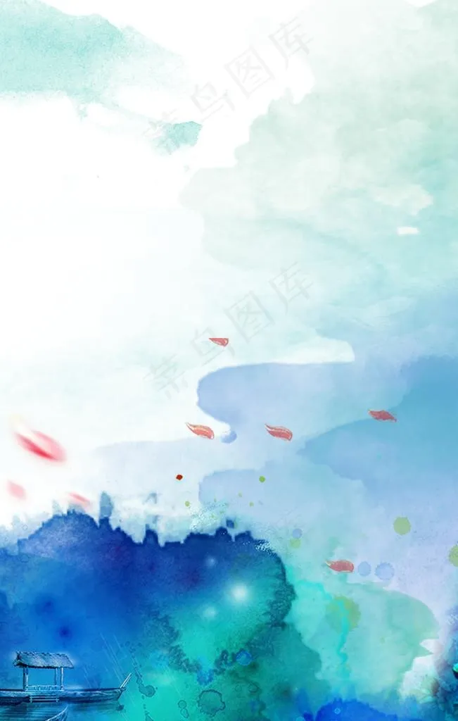 水彩背景图片(3543X5315(DPI:150))psd模版下载