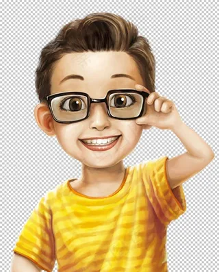 可爱的手绘卡通男孩免抠元素图片