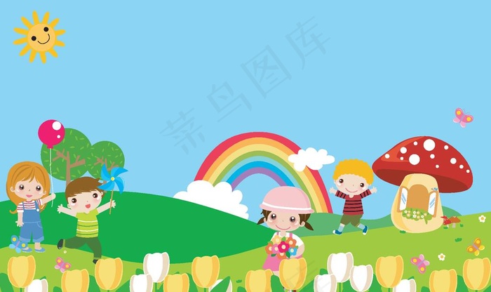 卡通儿童背景插图矢量图片