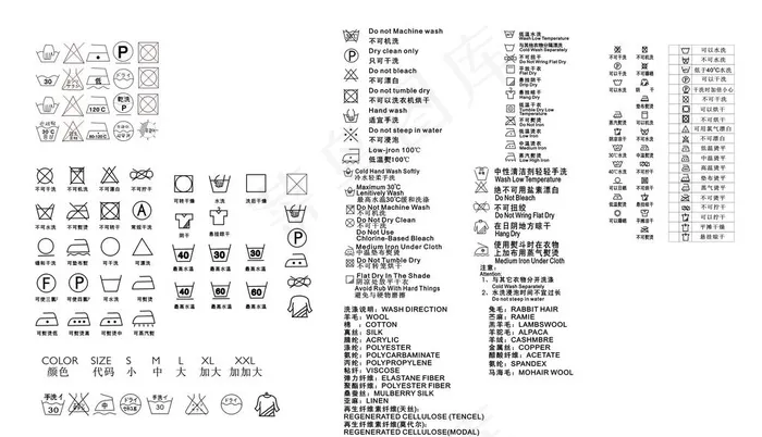 洗涤标志最齐全图片cdr矢量模版下载