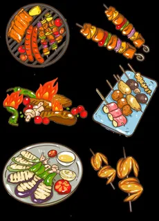 食物 素材 卡通 元素 搭配图片