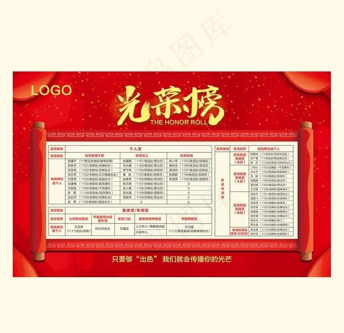 光荣榜图片(9638X6236(DPI:72))psd模版下载