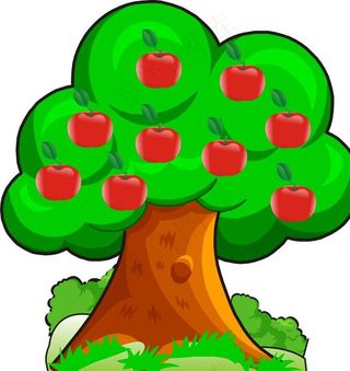卡通苹果树图片