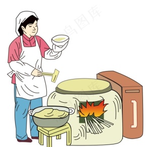 摊煎饼 手工煎饼矢量图片