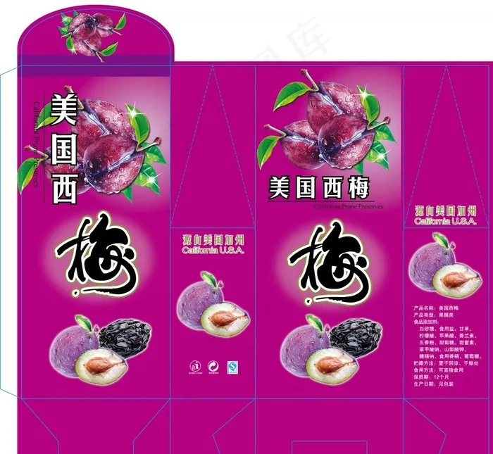 美国西梅图片ai矢量模版下载