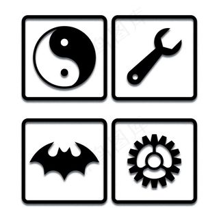 太极扳手蝙蝠齿轮图案ai绘制图片