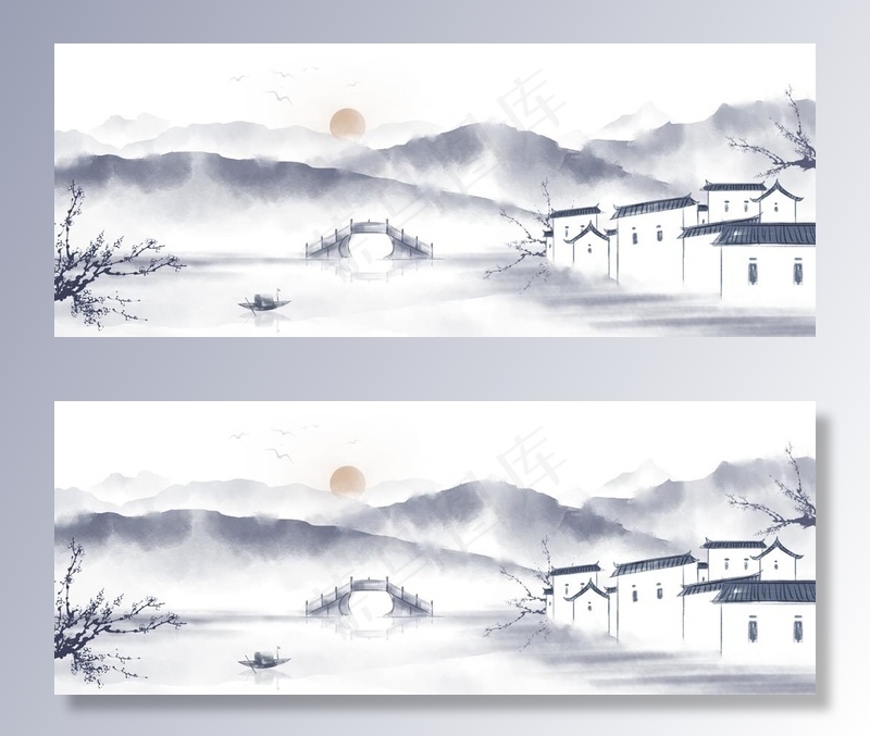 中国风水墨山水图片