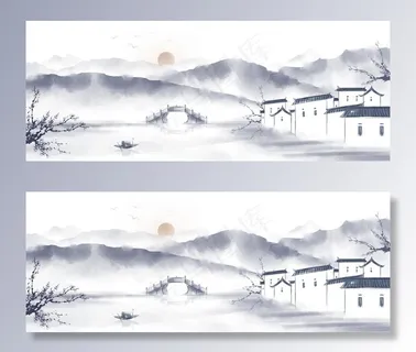 中国风水墨山水图片