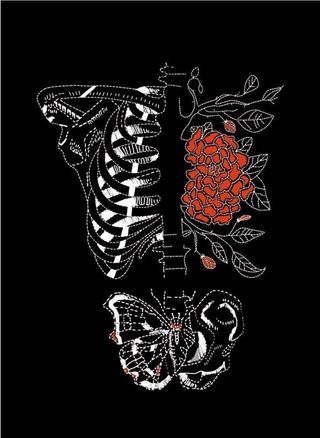 花卉 骷髅 宗教文化 黑白图片