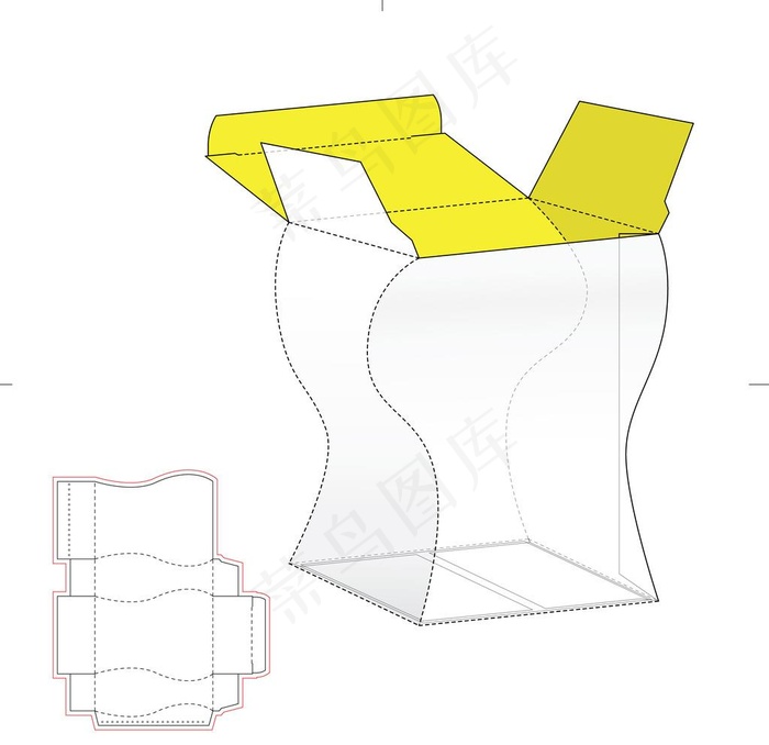 纸盒包装刀板模切图片eps,ai矢量模版下载