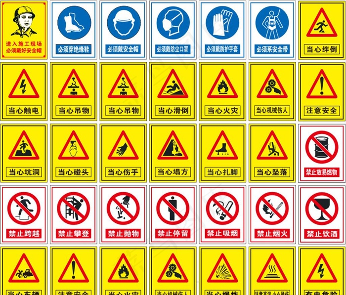 安全标识图片cdr矢量模版下载