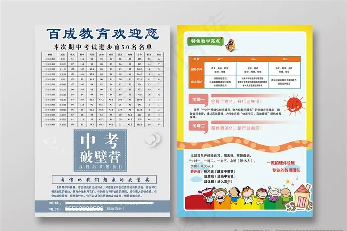 教育机构宣传彩页图片(2551X3437(DPI:300))psd模版下载