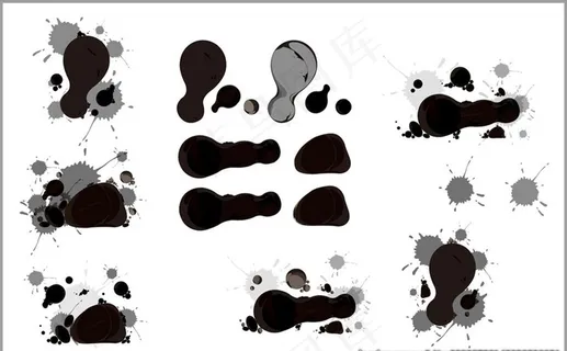 水墨 毛笔 笔触 墨点 墨迹图片