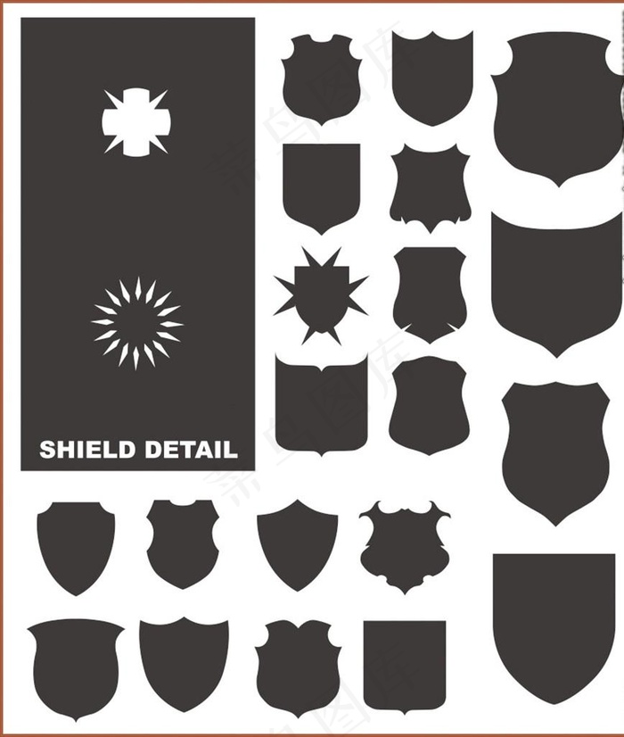 盾牌 异型形状 边框造型图片