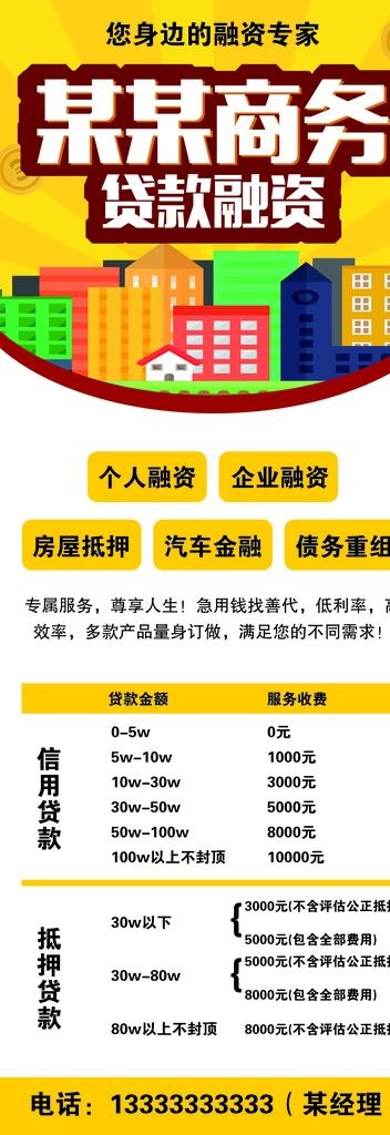 贷款展架图片psd模版下载