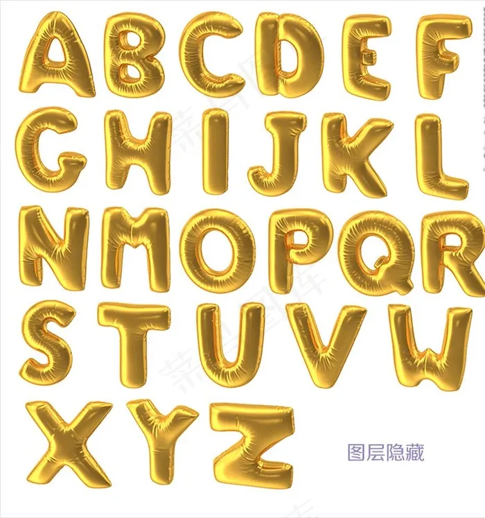 英文字母气球图片(5906X5906(DPI:300))psd模版下载