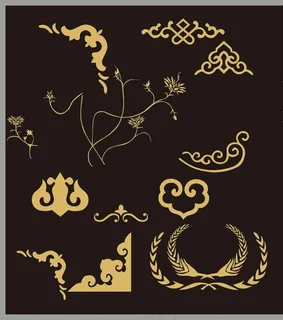 金色花纹 花边 角花 边框图片