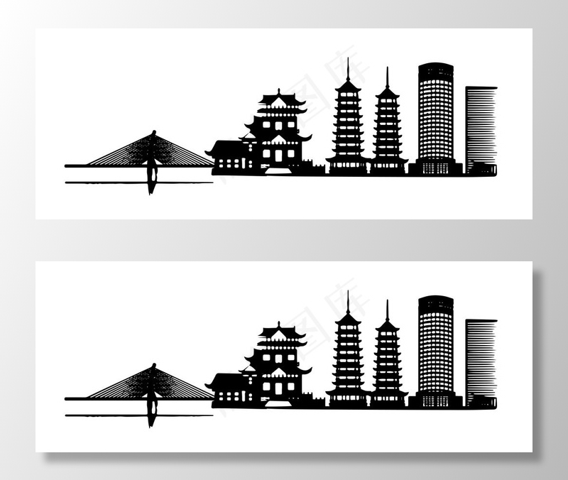 桂林简洁建筑图片ai矢量模版下载