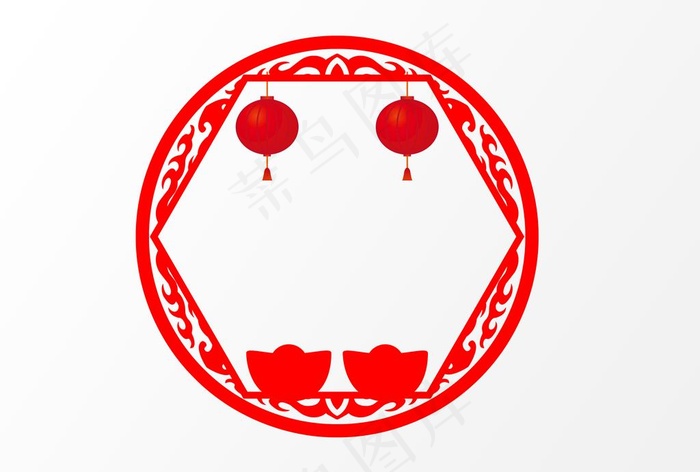 圆形花纹边框图片psd模版下载